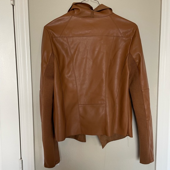 Faux leather women’s jacket brown - Picture 6 of 12
